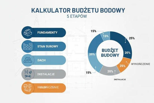 Kalkulator kosztów etapów budowy od actwithsystem.com, pokazujący ekran z kalkulacją kosztów budowy domu.