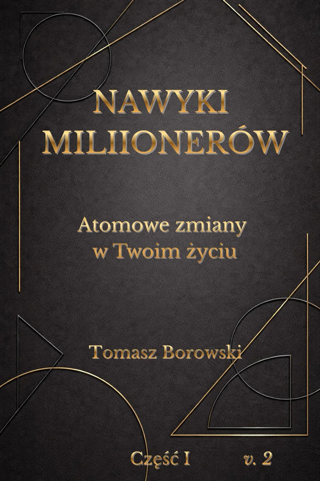 Okładka e-booka Nawyki Milionerów z złotym napisem na czarnym tle, poradnik sukcesu