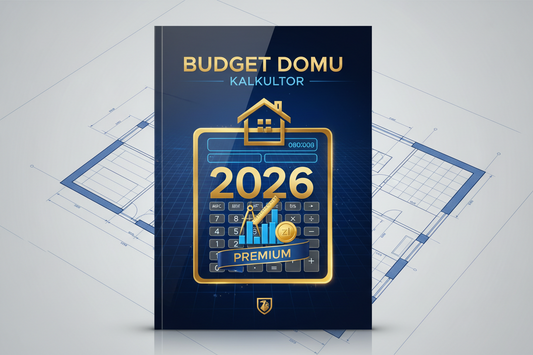 Kalkulator budowy domu 2026 PREMIUM marki actwithsystem.com, wizualizacja kalkulatora z ekranem i klawiszami.