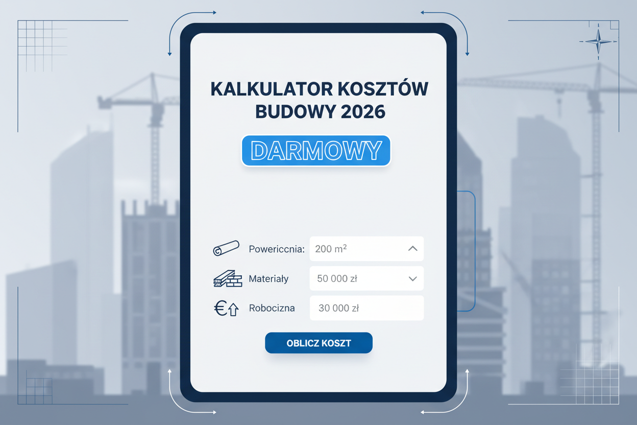 Kalkulator kosztów budowy 2026 od actwithsystem.com, darmowy workbook do szacowania wydatków na budowę domu.